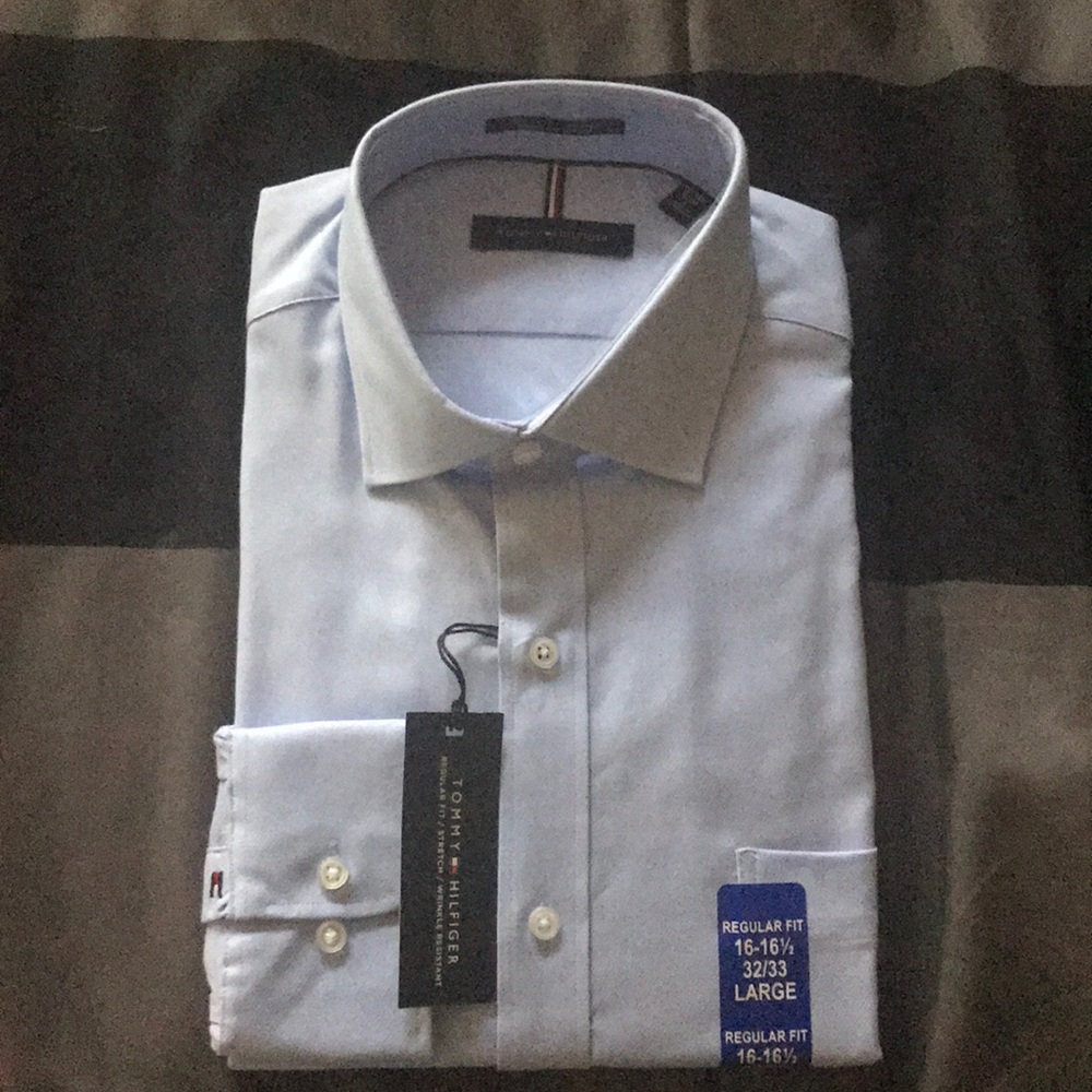 Blue Tommy Hilfiger Button Up Shirt Brand New tags